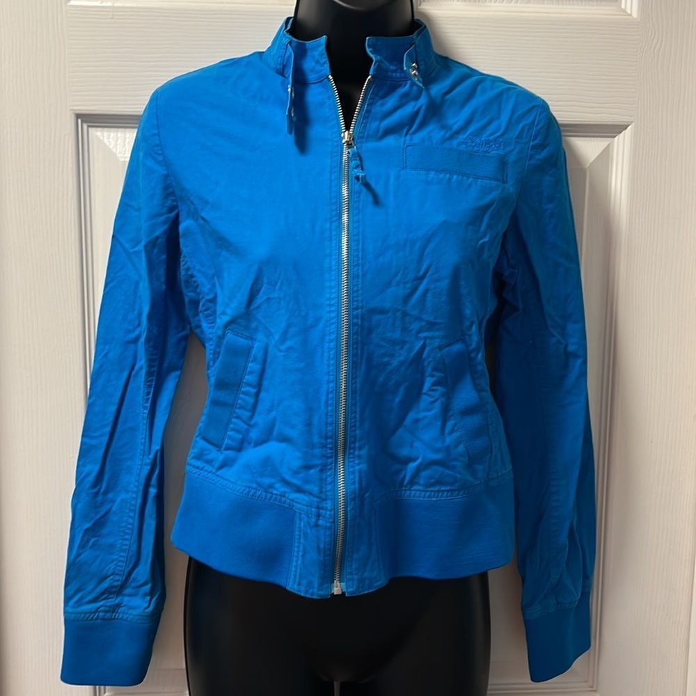 Blue bomber jacket